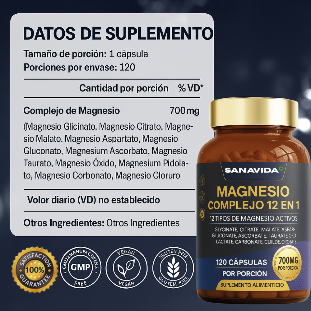 Suplemento de 12-en-1 Magnesio